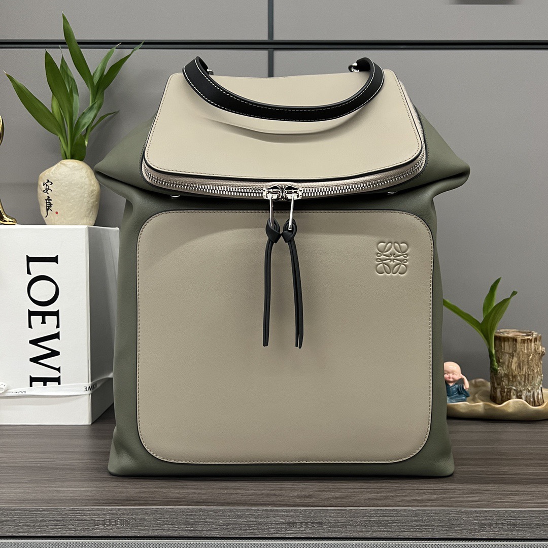 Loewe 로에베 고야 백팩 그린 배색 가죽 백팩 11