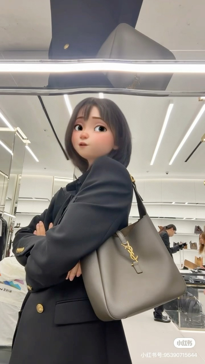 SAINT LAURENT LE 5 À 7 소형 부드러운 그레인 가죽 숄더백 6