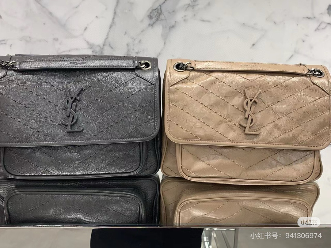 SAINT LAURENT NIKI 중형 빈티지 레더 숄더백 5