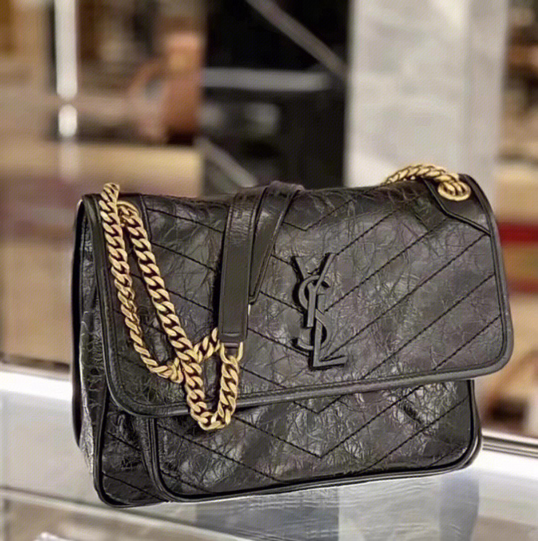 Saint Laurent 생로랑 니키 미디움 빈티지 레더 숄더백 5