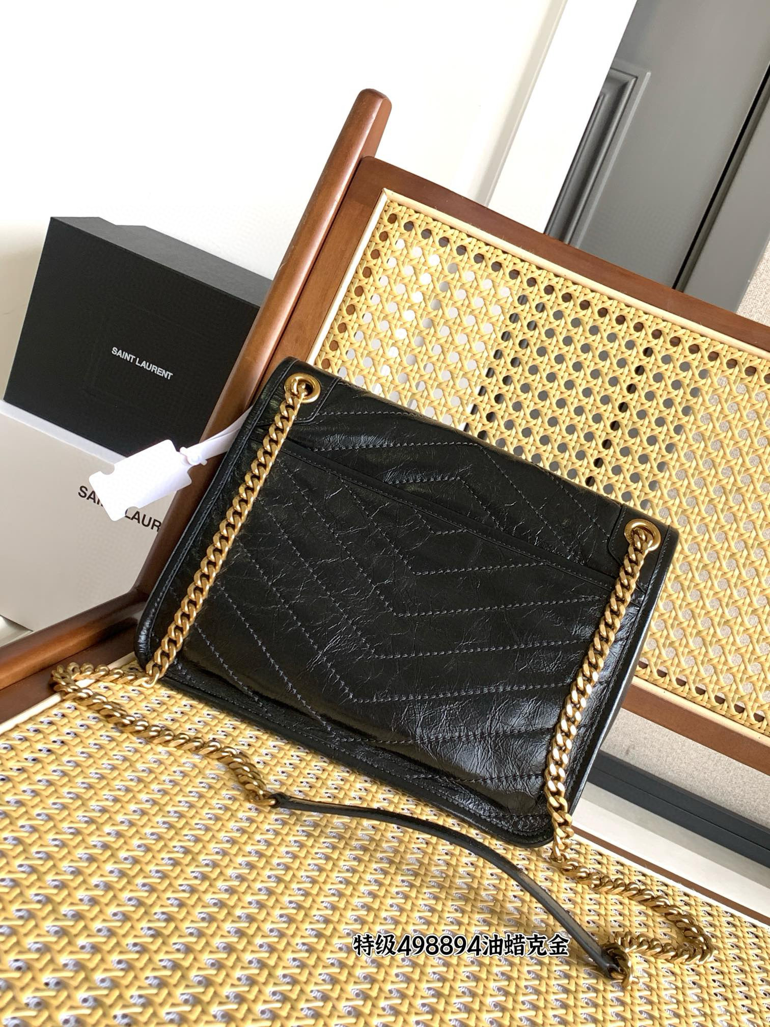 Saint Laurent 생로랑 니키 미디움 빈티지 레더 숄더백 19