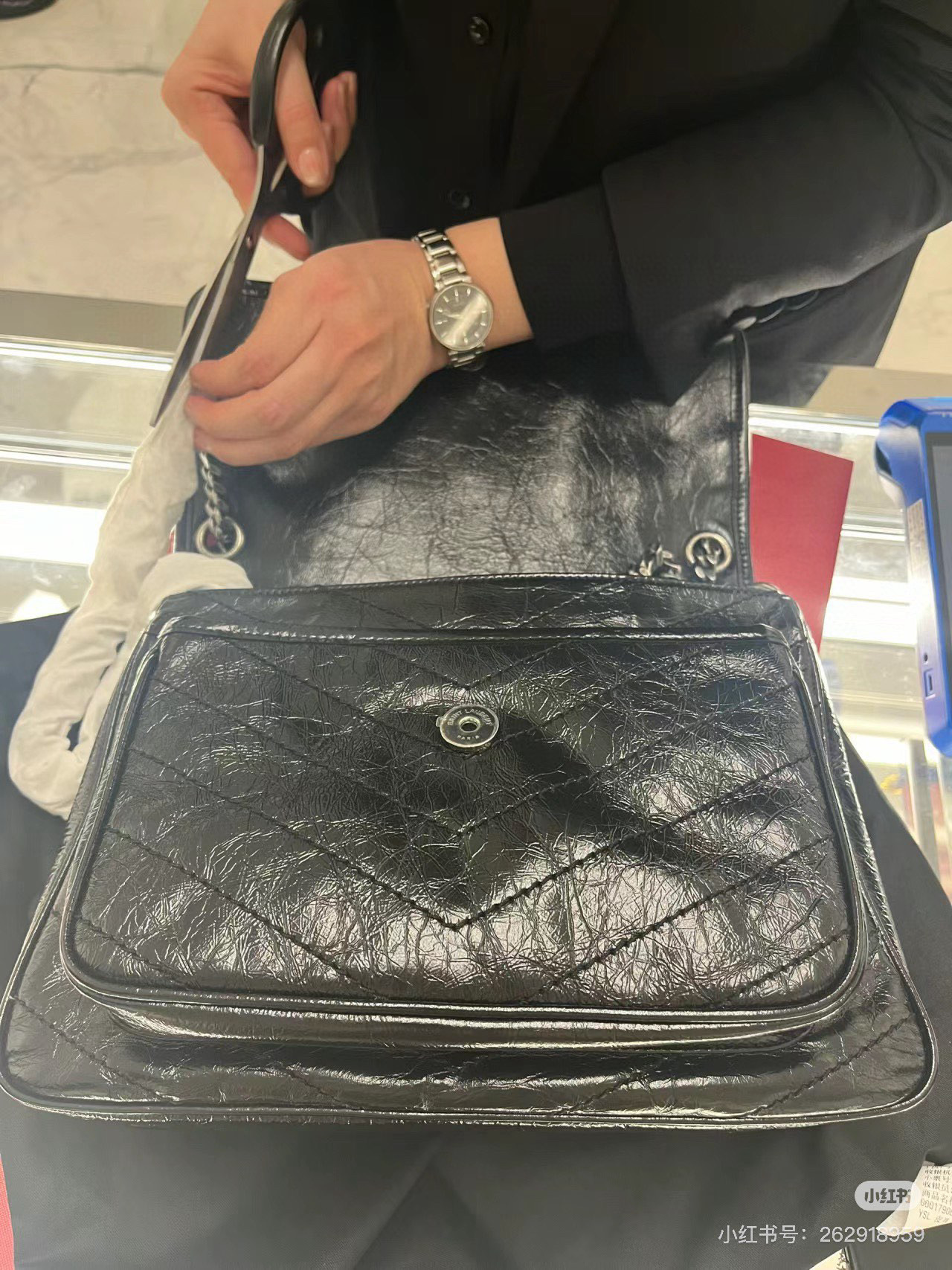 Saint Laurent Niki 중사이즈 빈티지 레더 숄더백 2