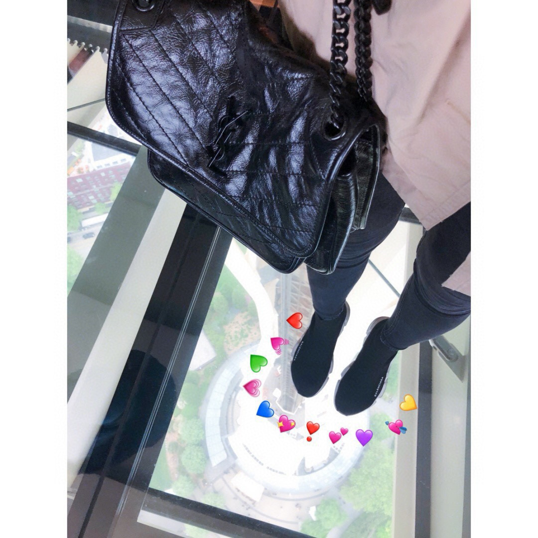 Saint Laurent Niki 중사이즈 빈티지 레더 숄더백 7