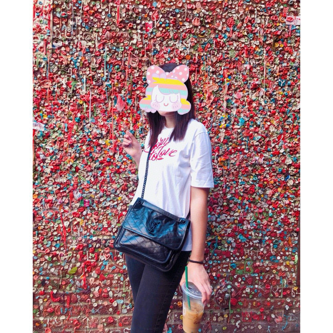 Saint Laurent Niki 중사이즈 빈티지 레더 숄더백 8