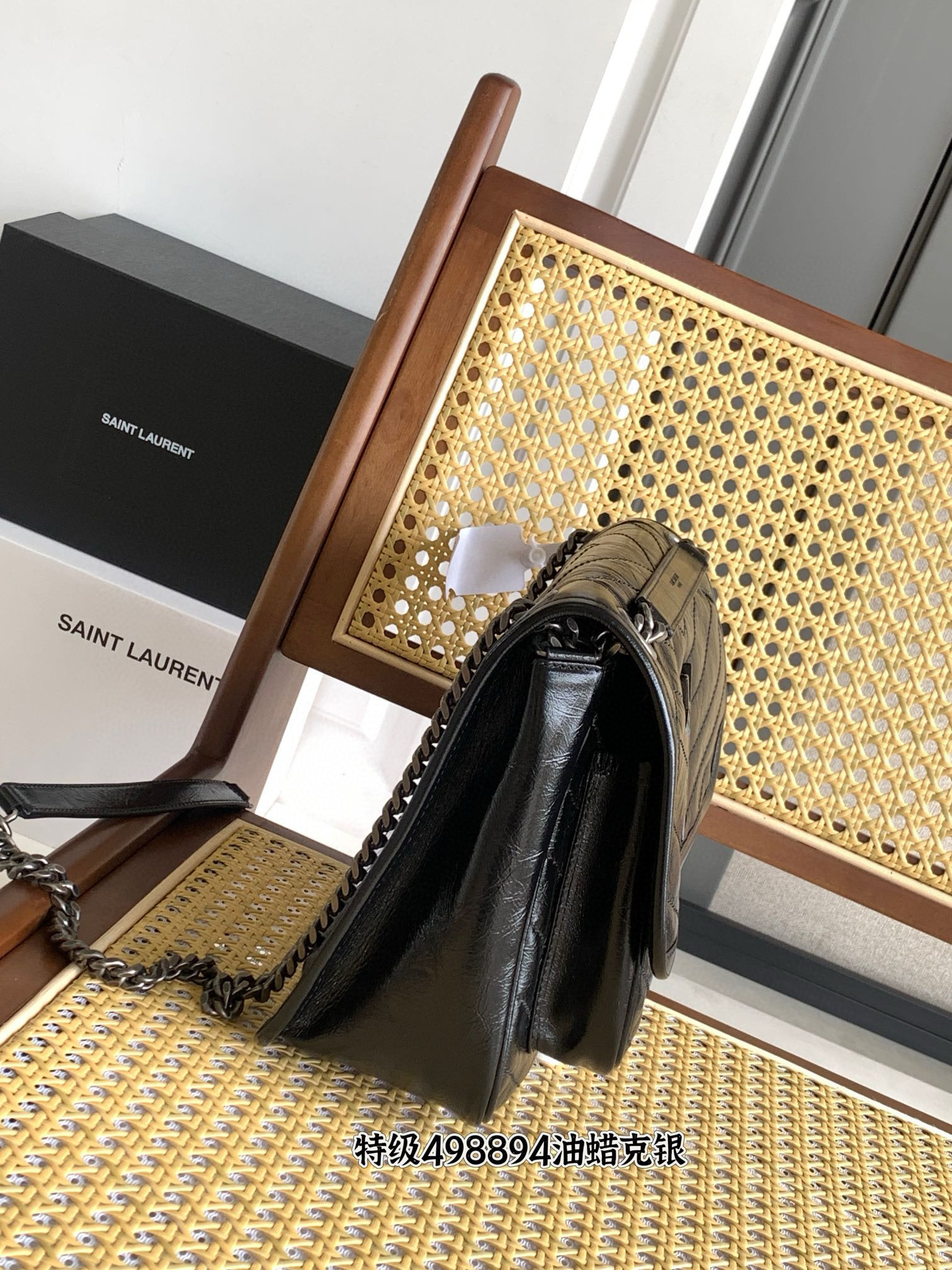 Saint Laurent Niki 중사이즈 빈티지 레더 숄더백 18