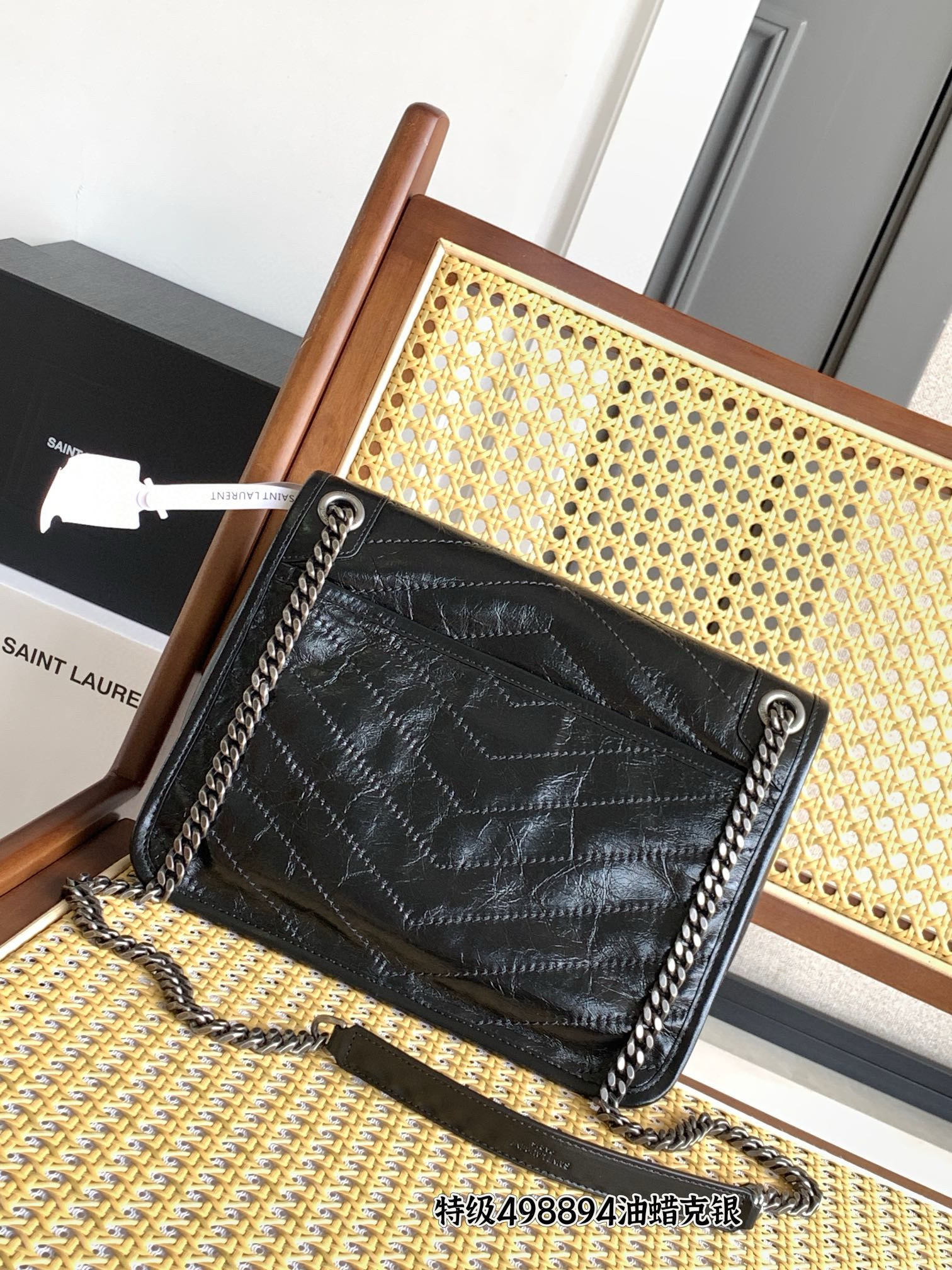 Saint Laurent Niki 중사이즈 빈티지 레더 숄더백 19