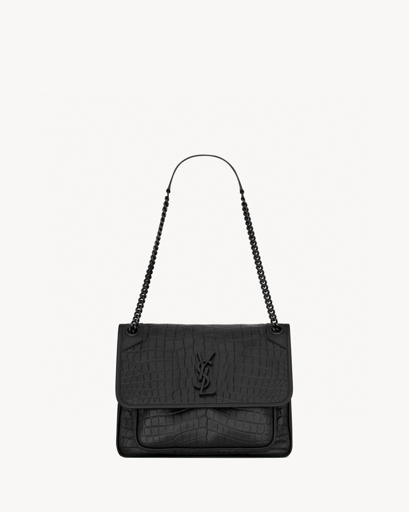 Saint Laurent NIKI 중형 악어 엠보싱 가죽 숄더백 2