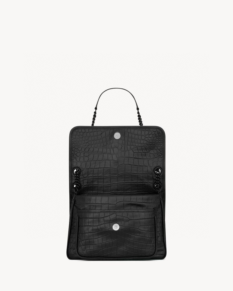 Saint Laurent NIKI 중형 악어 엠보싱 가죽 숄더백 5