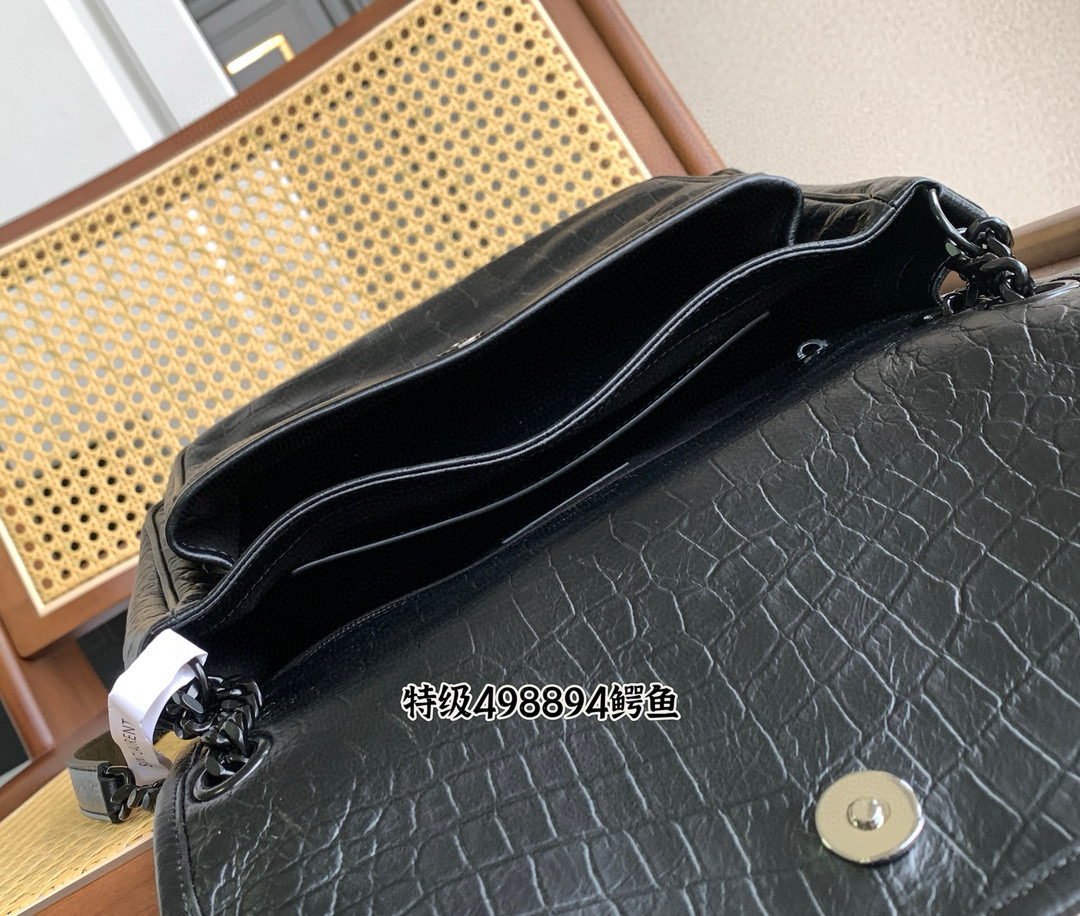 Saint Laurent NIKI 중형 악어 엠보싱 가죽 숄더백 18