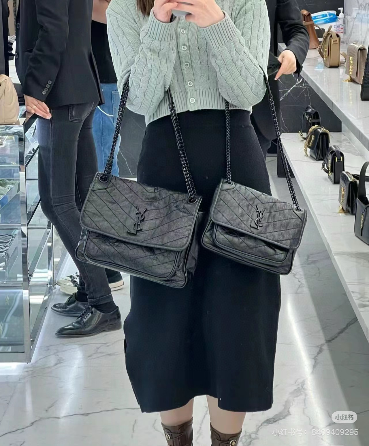 Saint Laurent NIKI 중형 빈티지 레더 숄더백 7