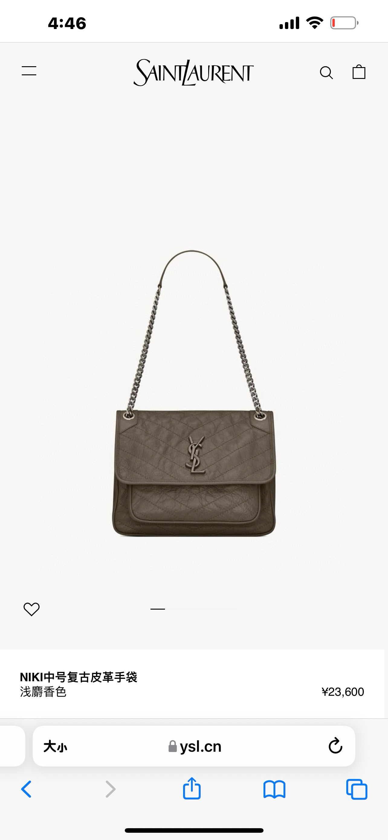 Saint Laurent NIKI 중형 빈티지 레더 숄더백 1