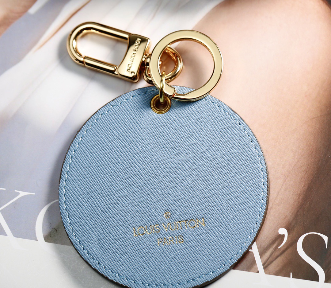 Louis Vuitton 루이비통 태양꽃 개구리 일러스트 라운드 가죽 키링 5