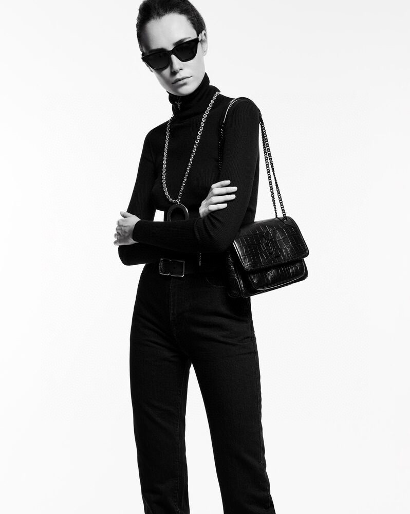 Saint Laurent Niki Baby 니키 베이비 악어엠보 가죽 체인백 6