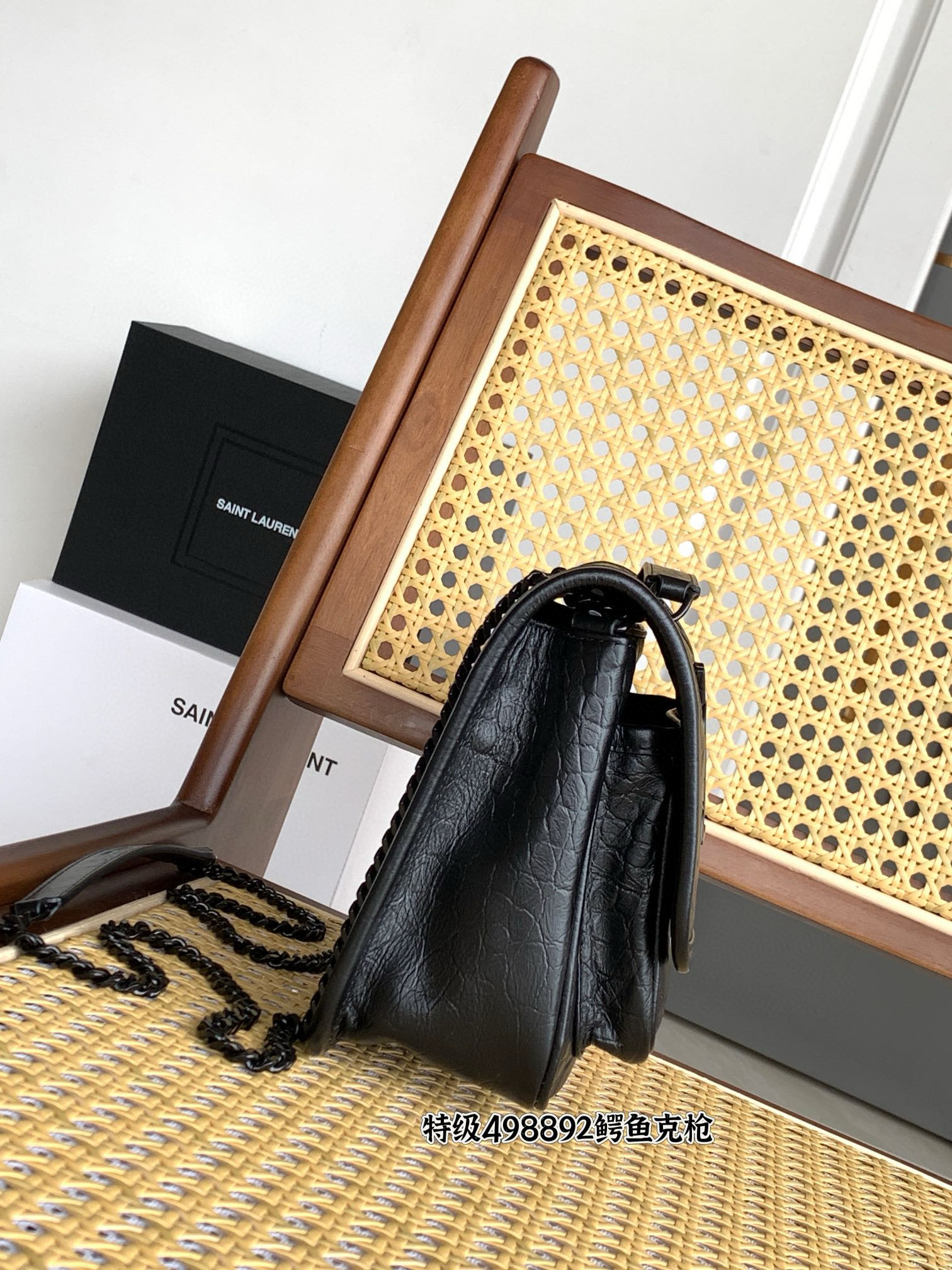 Saint Laurent Niki Baby 니키 베이비 악어엠보 가죽 체인백 11