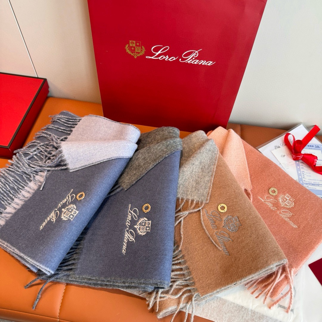 Loro Piana 노悠爾雅 양면 울 머플러 1