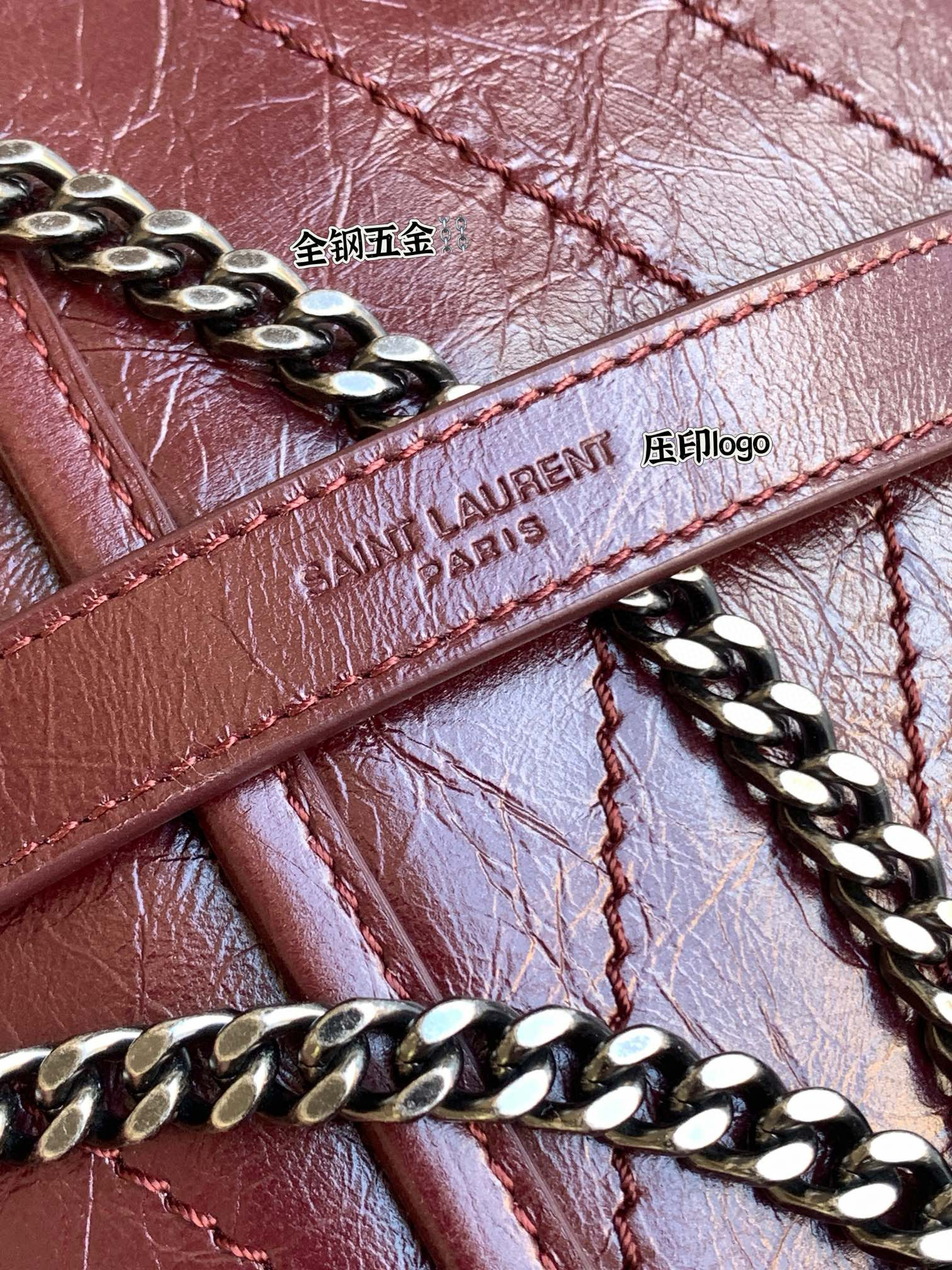 Saint Laurent Niki Baby 니키 베이비 니키 베이비 악어엠보 소가죽 체인백 와인레드 7