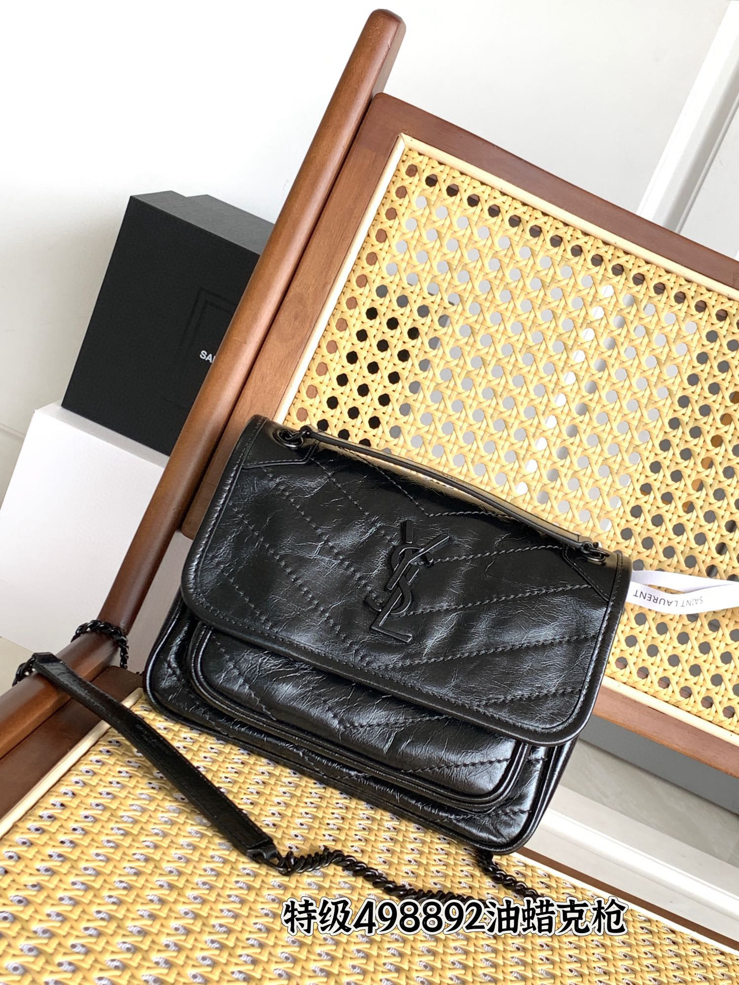 Saint Laurent Niki Baby 니키 베이비 악어가죽 패턴 레더 체인백 10