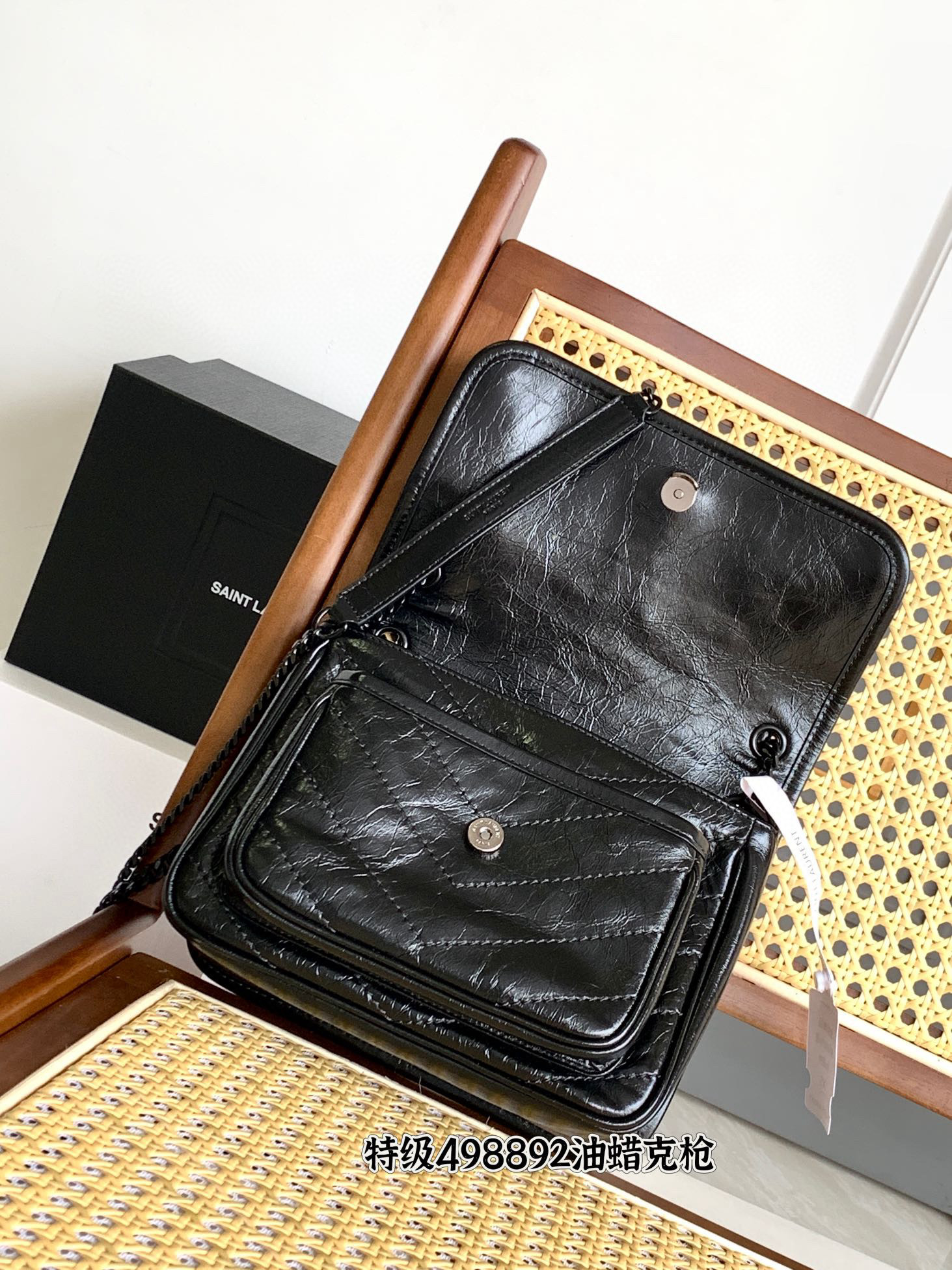 Saint Laurent Niki Baby 니키 베이비 악어가죽 패턴 레더 체인백 15