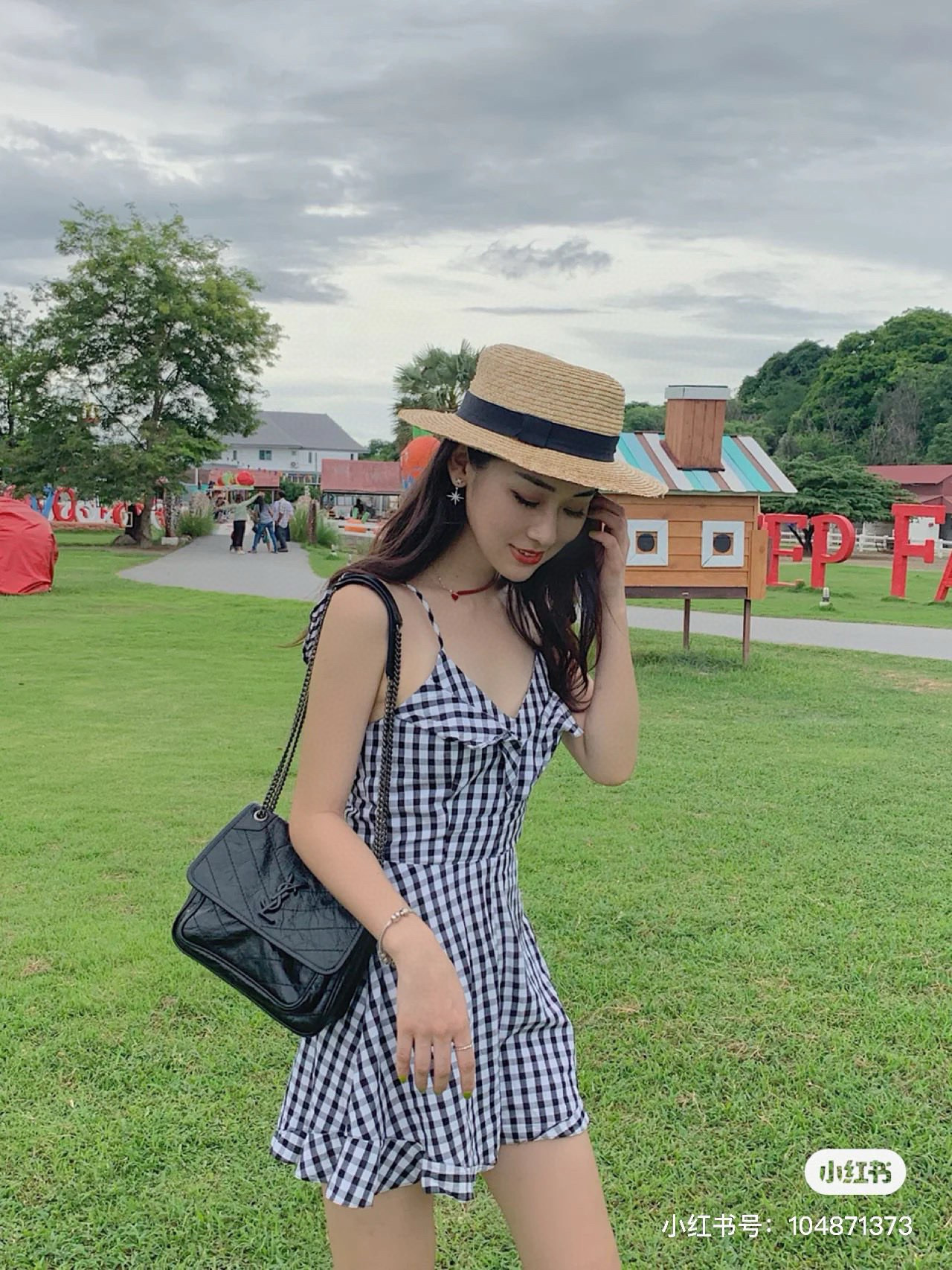 SAINT LAURENT NIKI BABY 블랙 악어엠보 소가죽 체인백 3