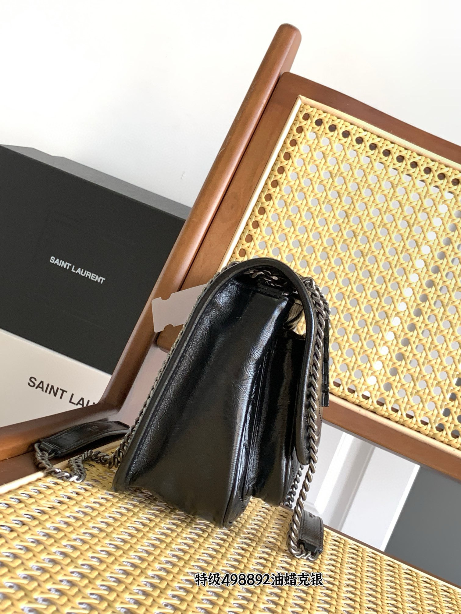 SAINT LAURENT NIKI BABY 블랙 악어엠보 소가죽 체인백 18