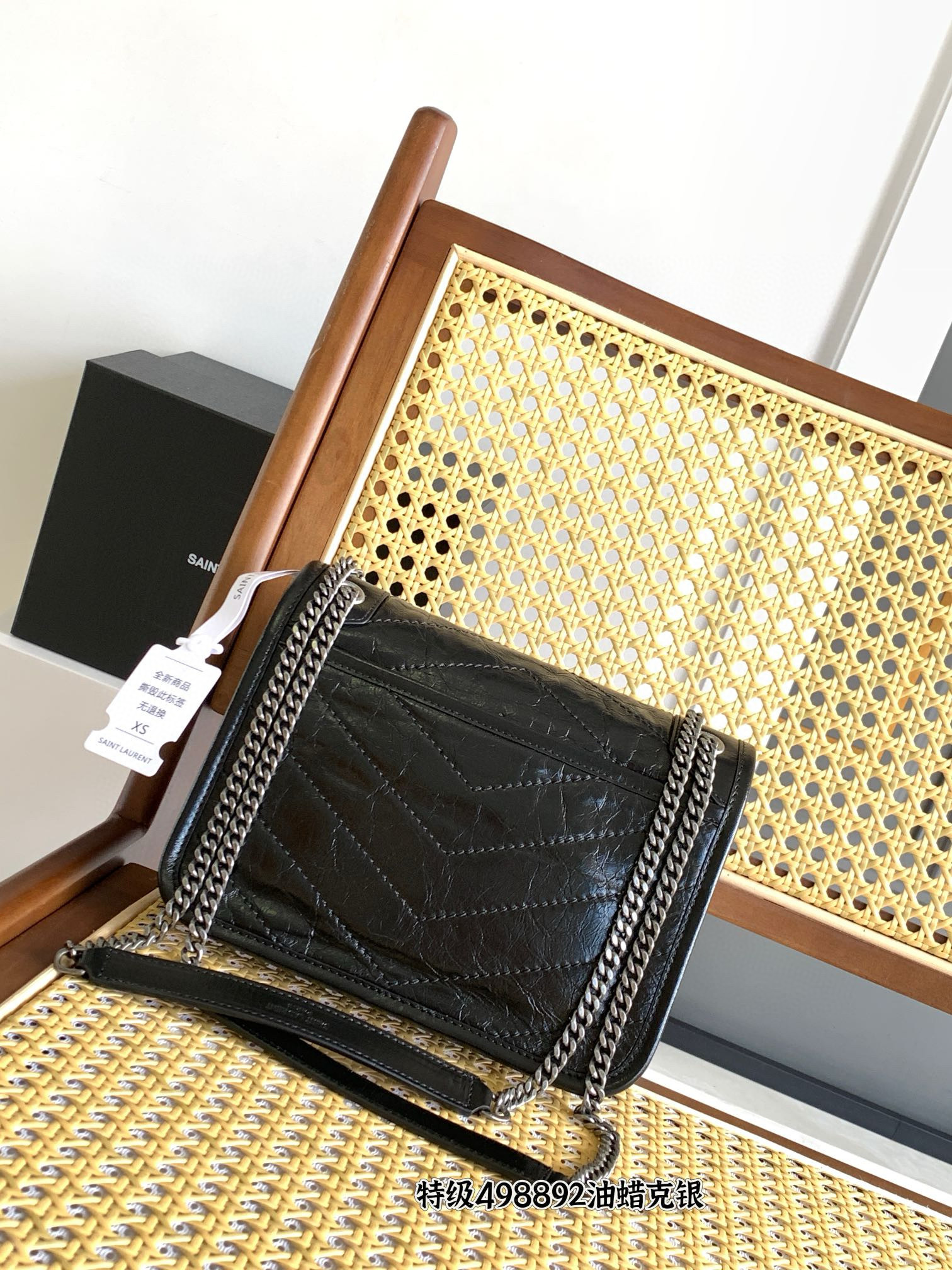 SAINT LAURENT NIKI BABY 블랙 악어엠보 소가죽 체인백 19