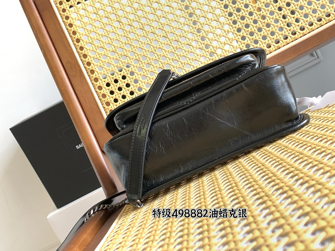 SAINT LAURENT NIKI BABY 블랙 악어엠보 소가죽 체인백 20