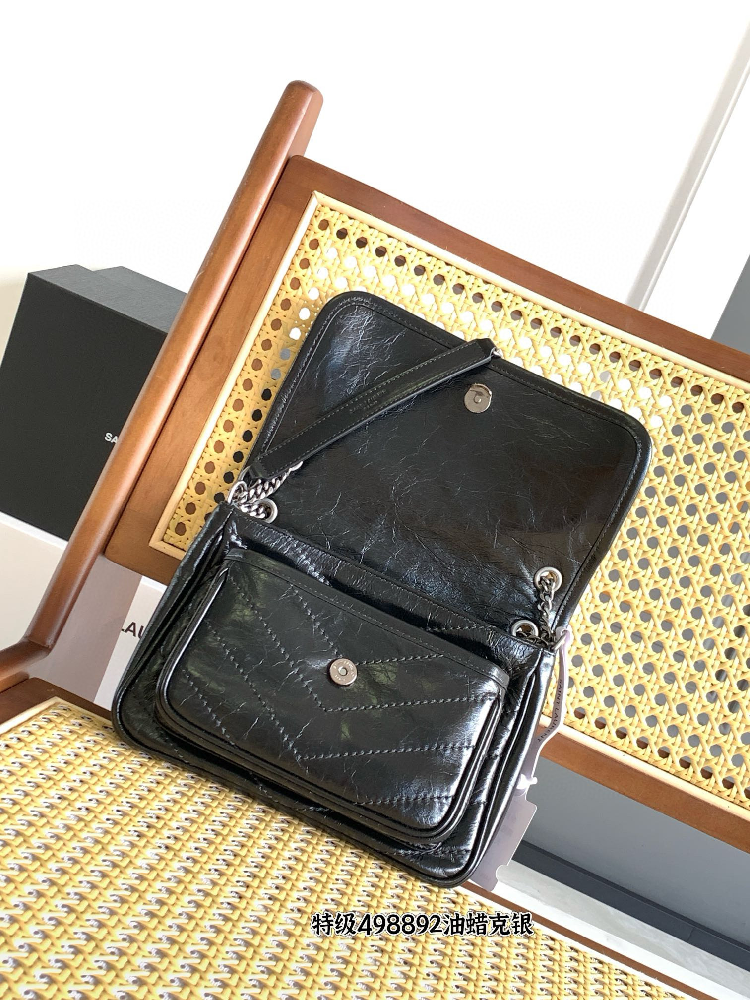 SAINT LAURENT NIKI BABY 블랙 악어엠보 소가죽 체인백 23