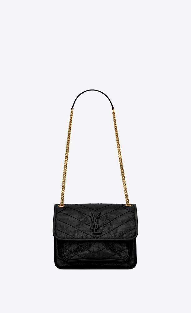 Saint Laurent Niki Baby 니키 베이비 흑어(악어) 압纹 가죽 체인 숄더백 4
