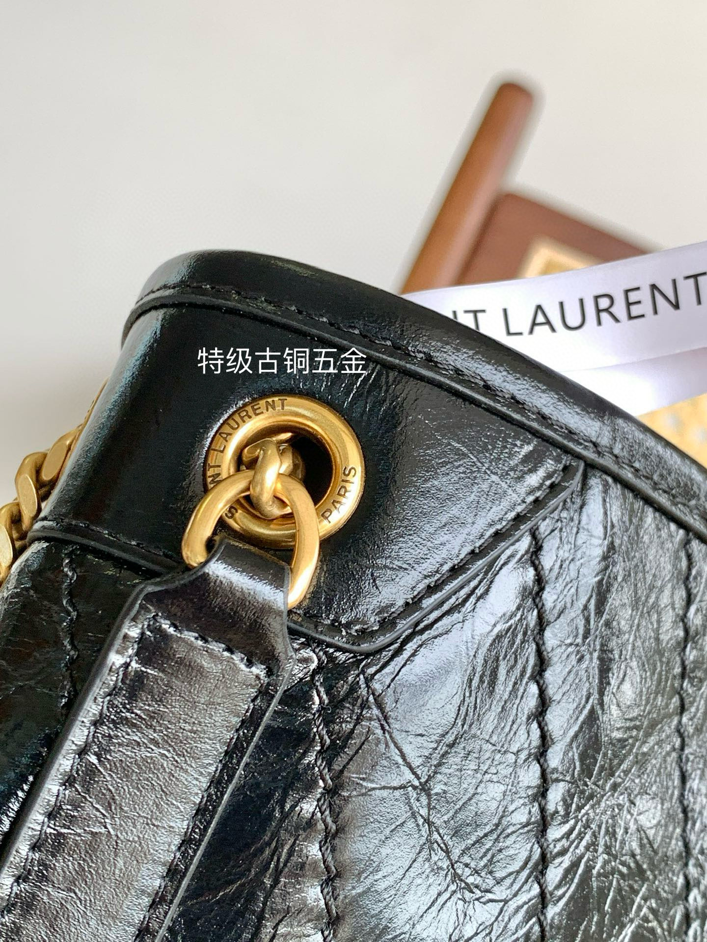 Saint Laurent Niki Baby 니키 베이비 흑어(악어) 압纹 가죽 체인 숄더백 19