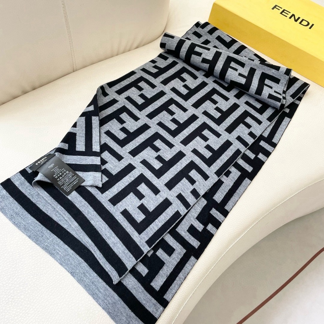 FENDI 펜디 FF 로고 니트 머플러 6