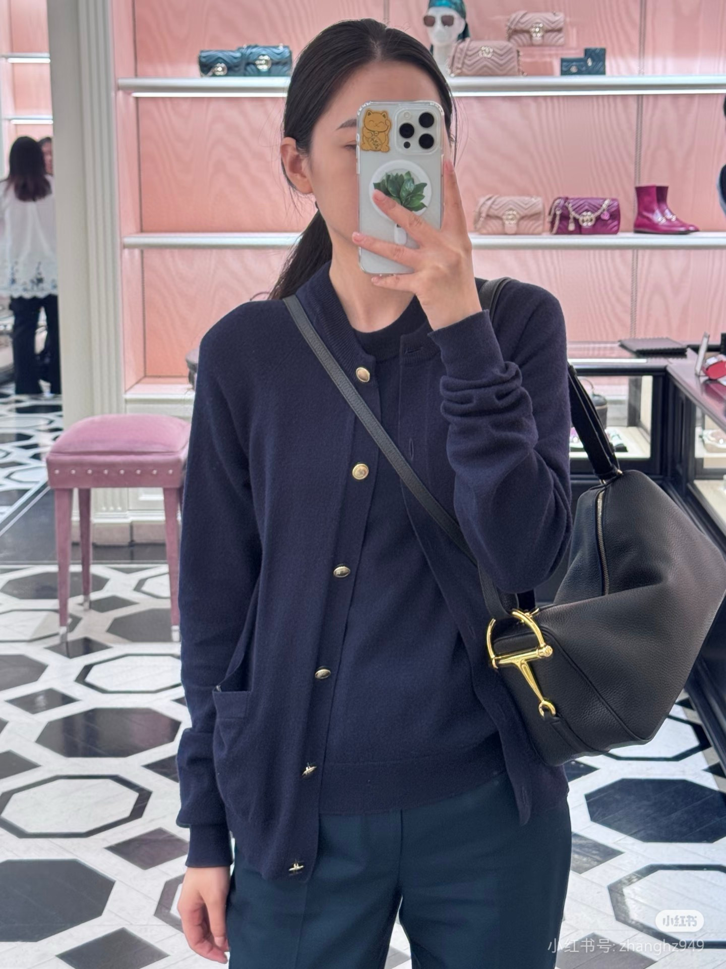 Gucci 구찌 Half Horsebit 블랙 레더 대형 숄더백 2