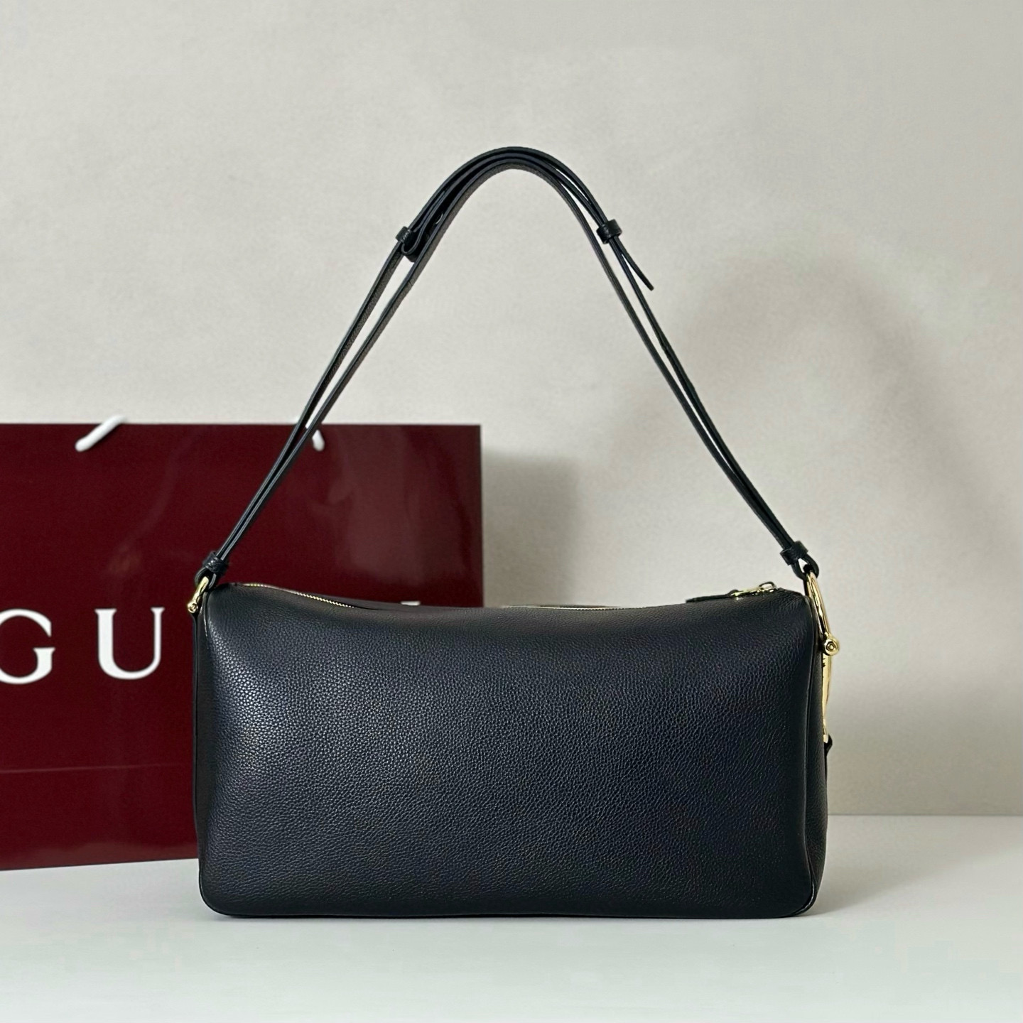 Gucci 구찌 Half Horsebit 블랙 레더 대형 숄더백 8