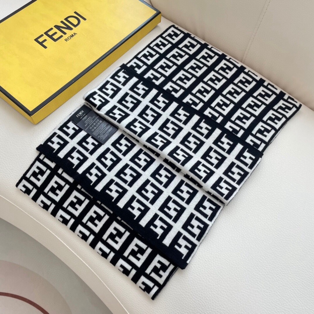 Fendi 펜디 FF 로고 니트 머플러 4
