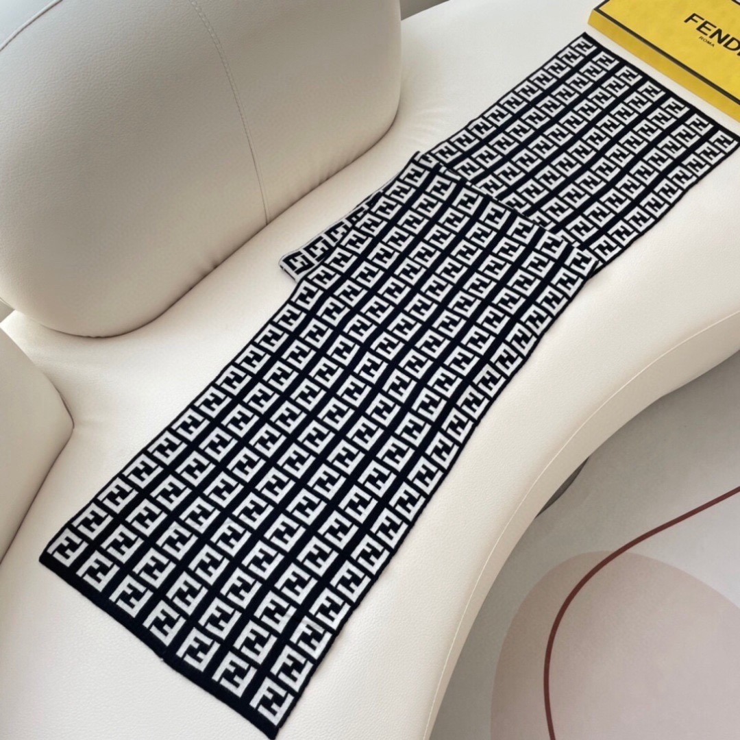 Fendi 펜디 FF 로고 니트 머플러 6