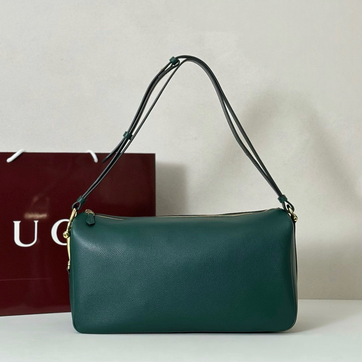 Gucci 구찌 Half Horsebit 레더 숄더백 그린 1