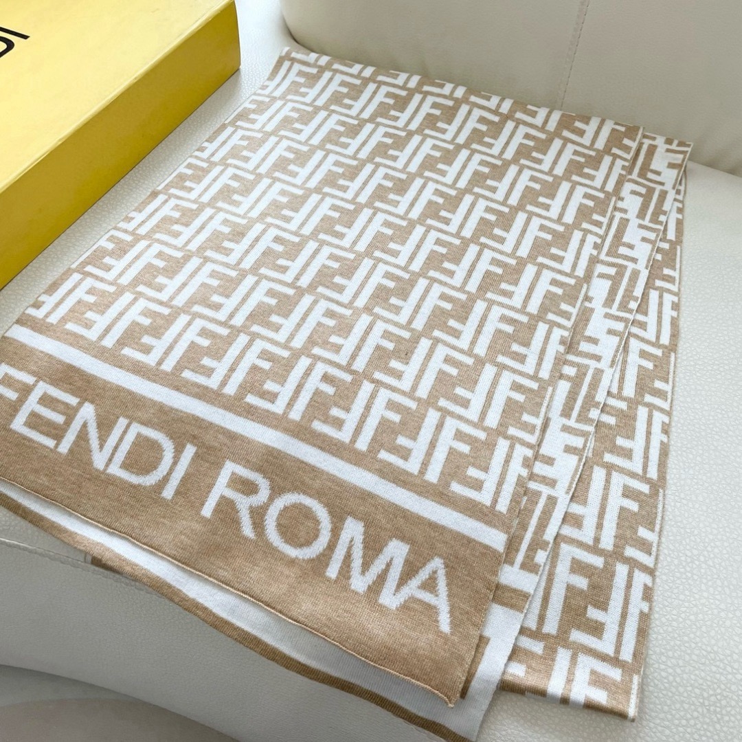 Fendi 펜디 로마 FF 로고 울 머플러 3