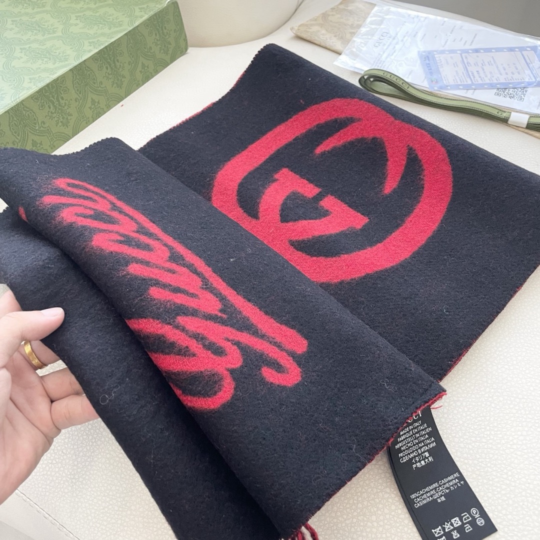 Gucci 구찌 GG 로고 울 머플러 7