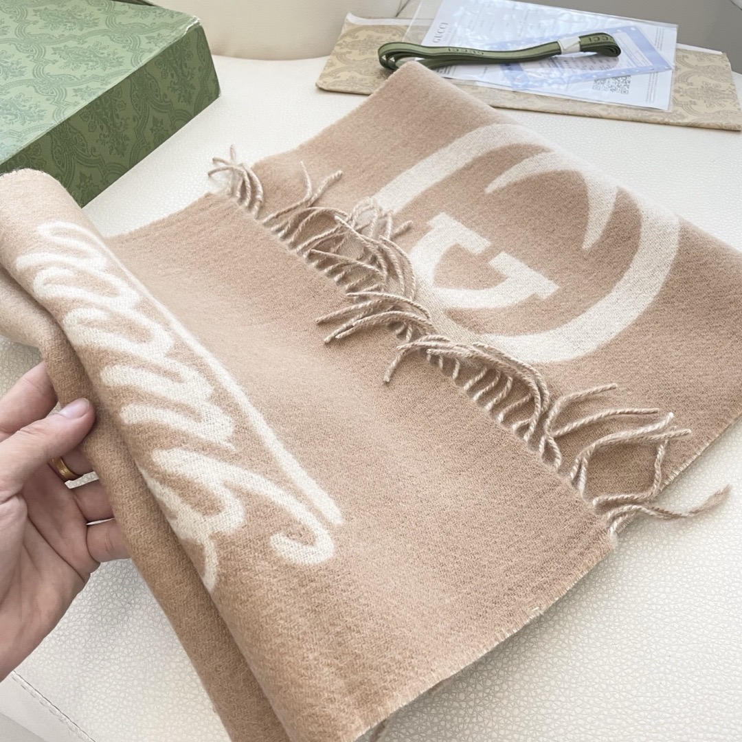 Gucci 구찌 GG 로고 울 머플러 5