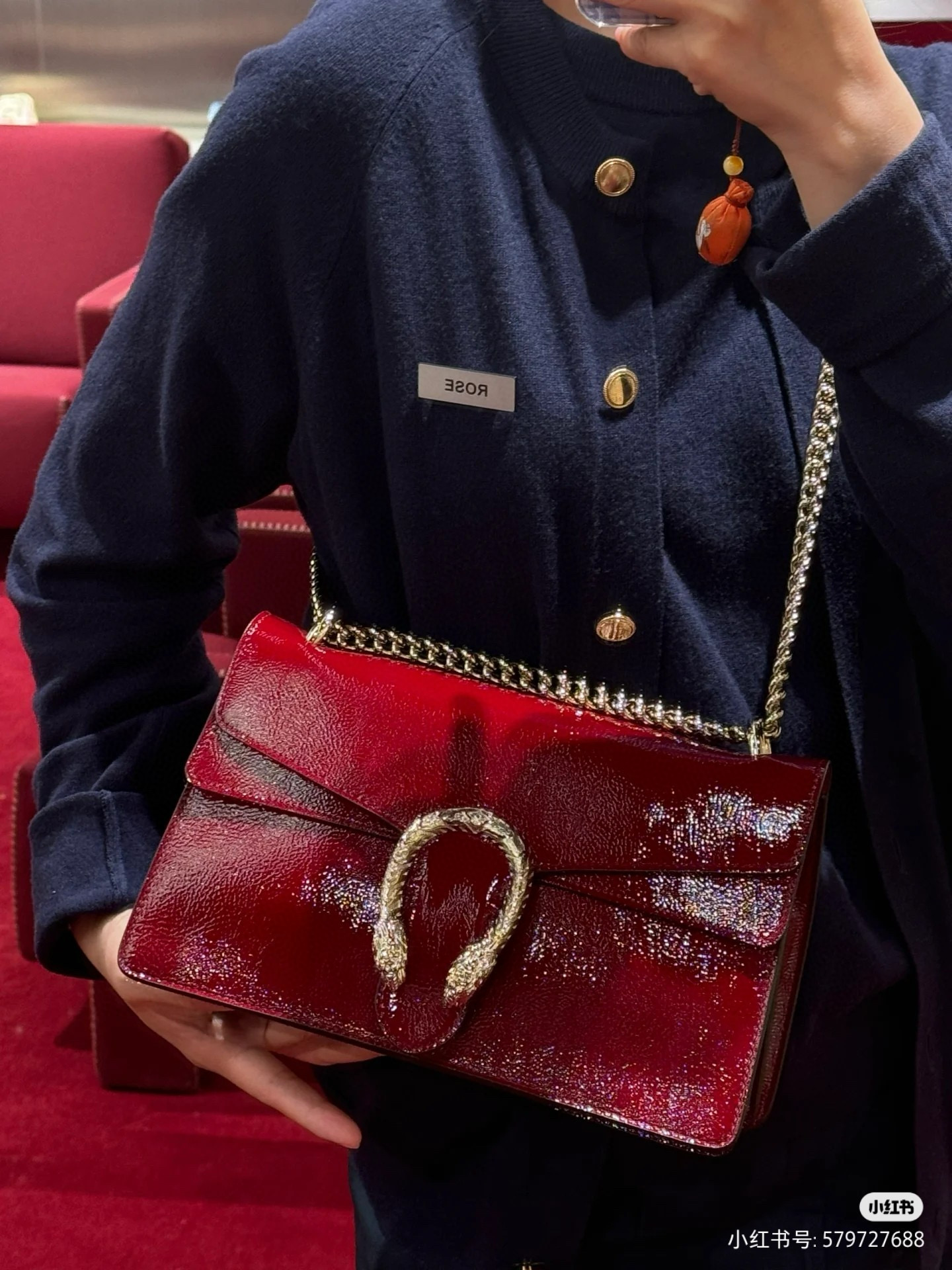 Gucci 구찌 Dionysus 디오니서스 버건디 래커드 레더 체인 숄더백 3