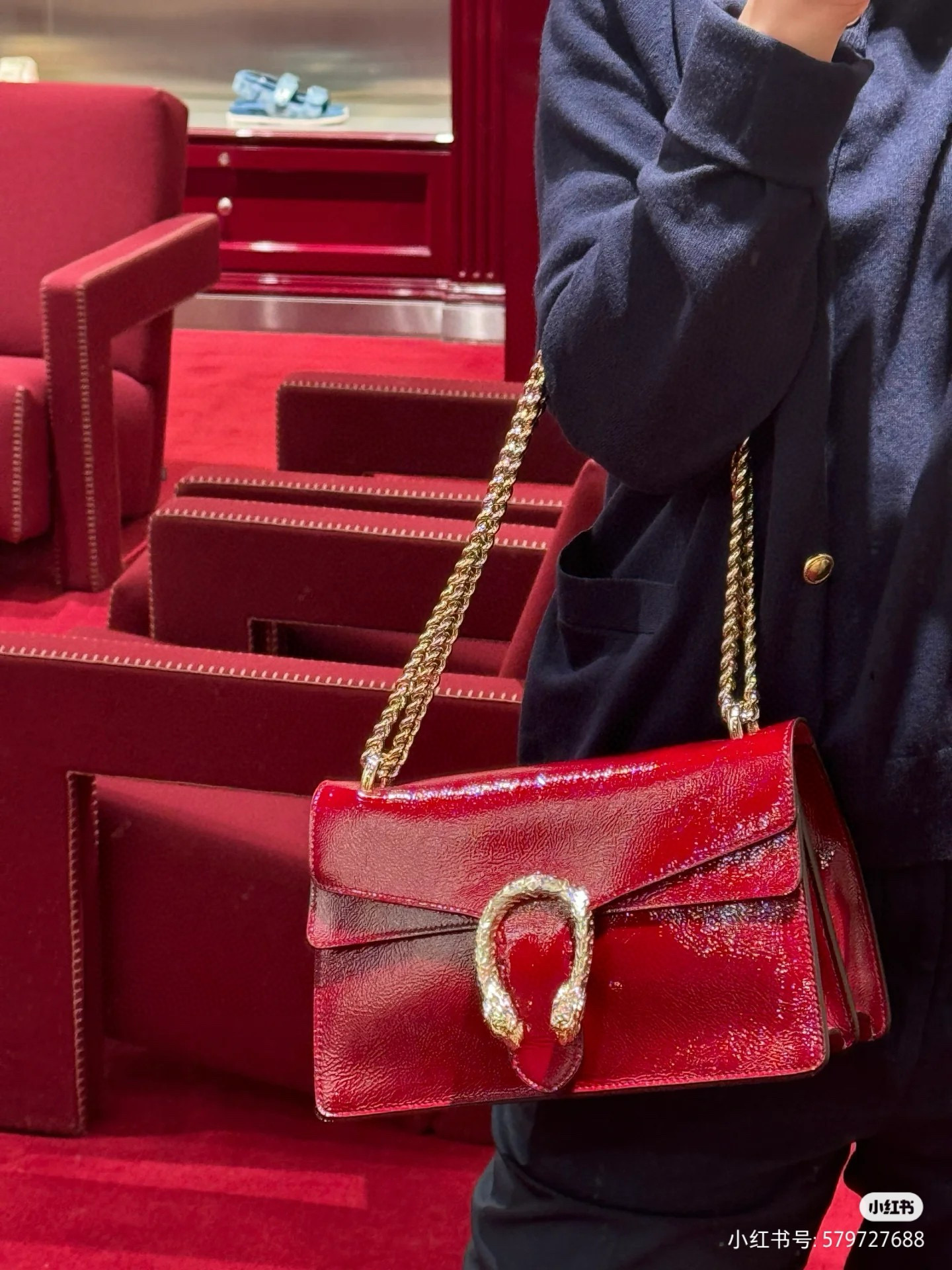 Gucci 구찌 Dionysus 디오니서스 버건디 래커드 레더 체인 숄더백 4