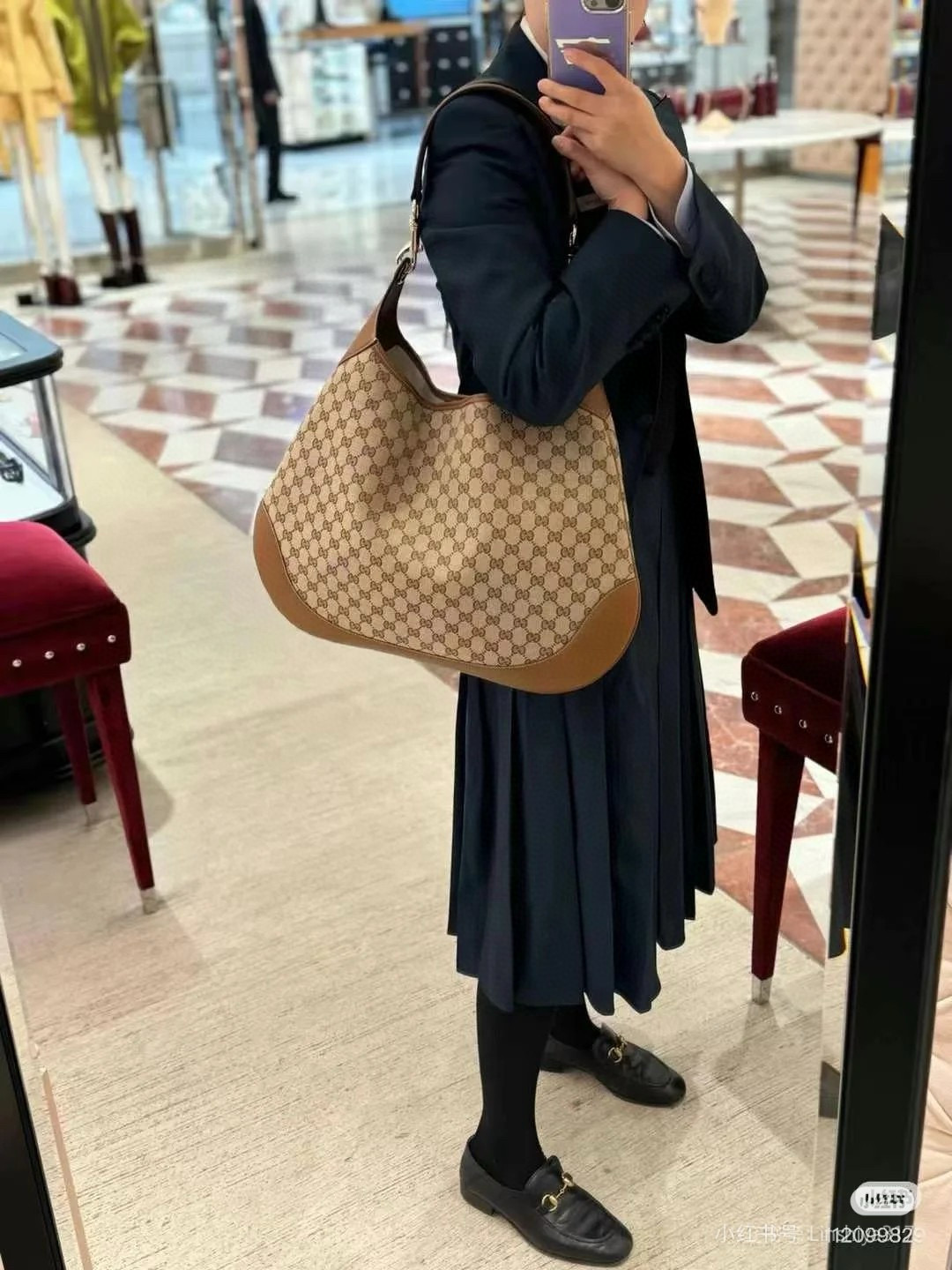 Gucci 구찌 Body 더블 락 라지 숄더백 8