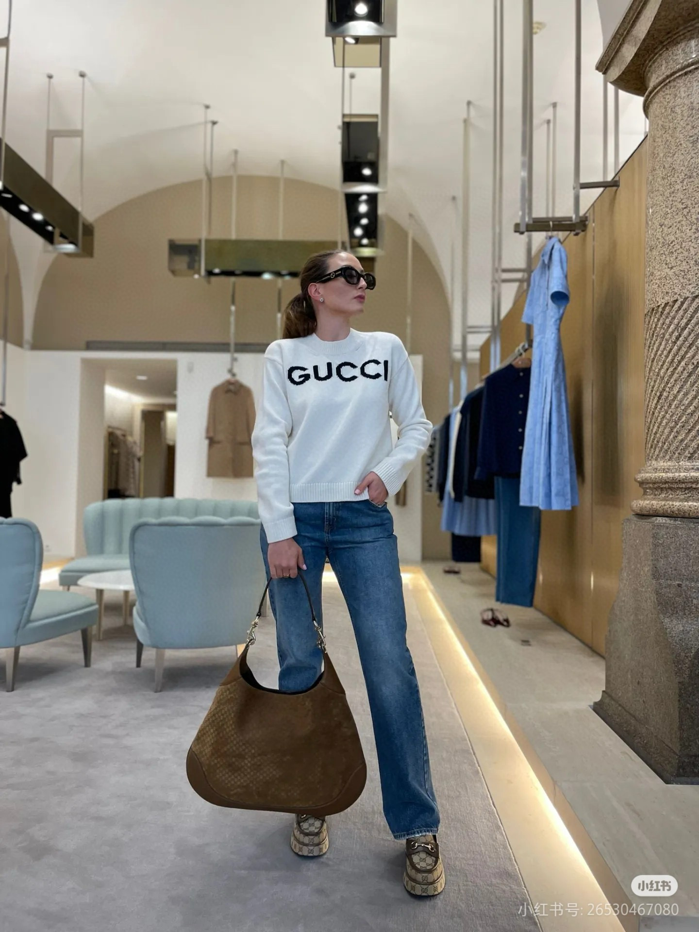 Gucci 구찌 Body 더블락 라지 숄더백 8