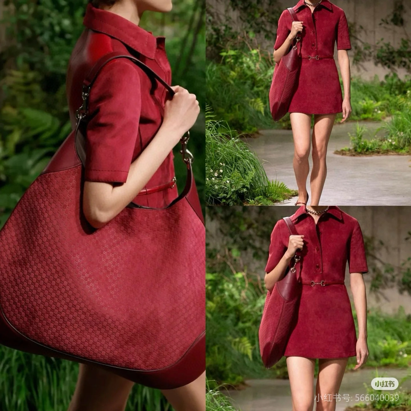 Gucci 구찌 Body GG 자카드 레더 라지 숄더백 버건디 2