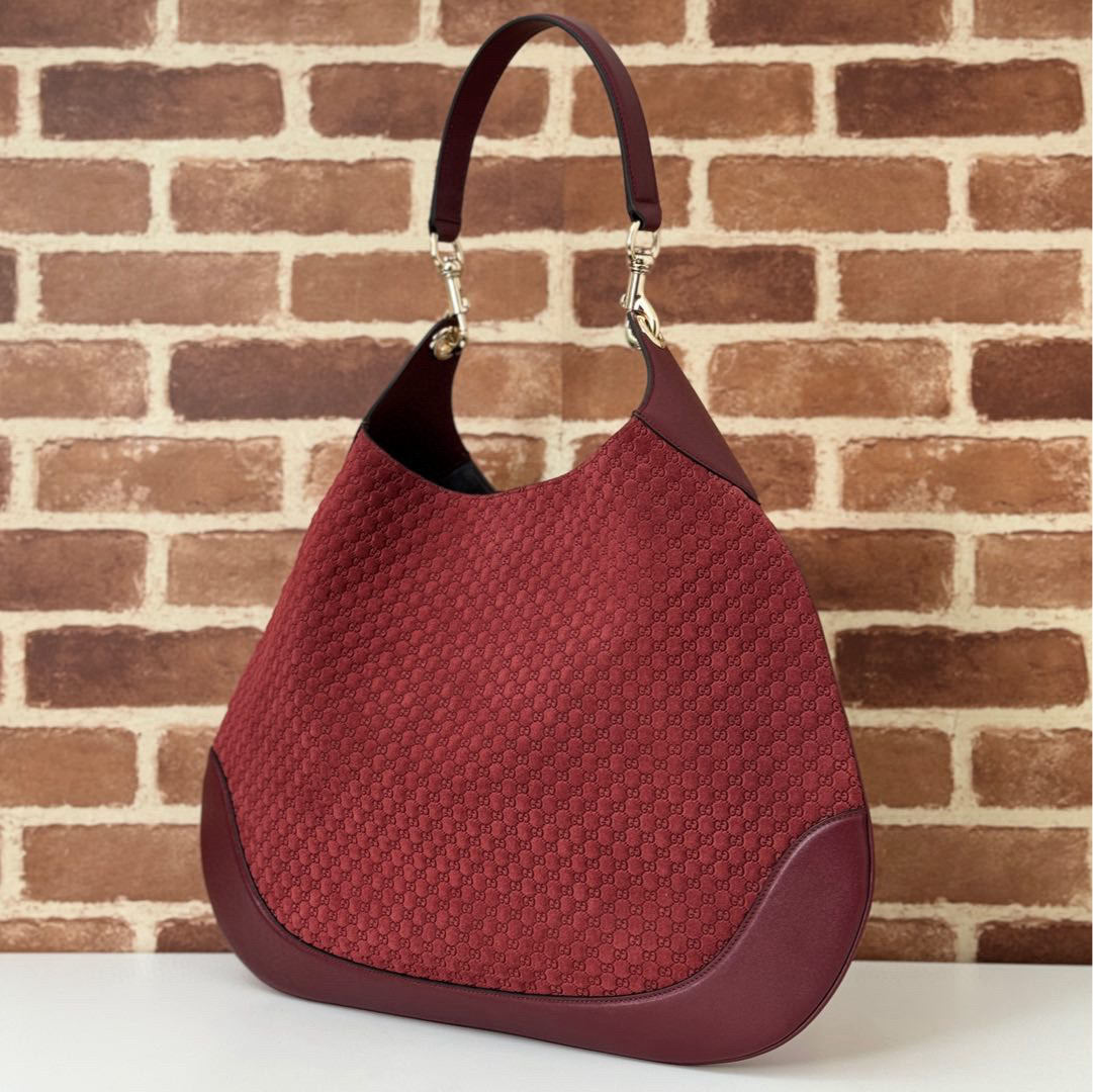 Gucci 구찌 Body GG 자카드 레더 라지 숄더백 버건디 4