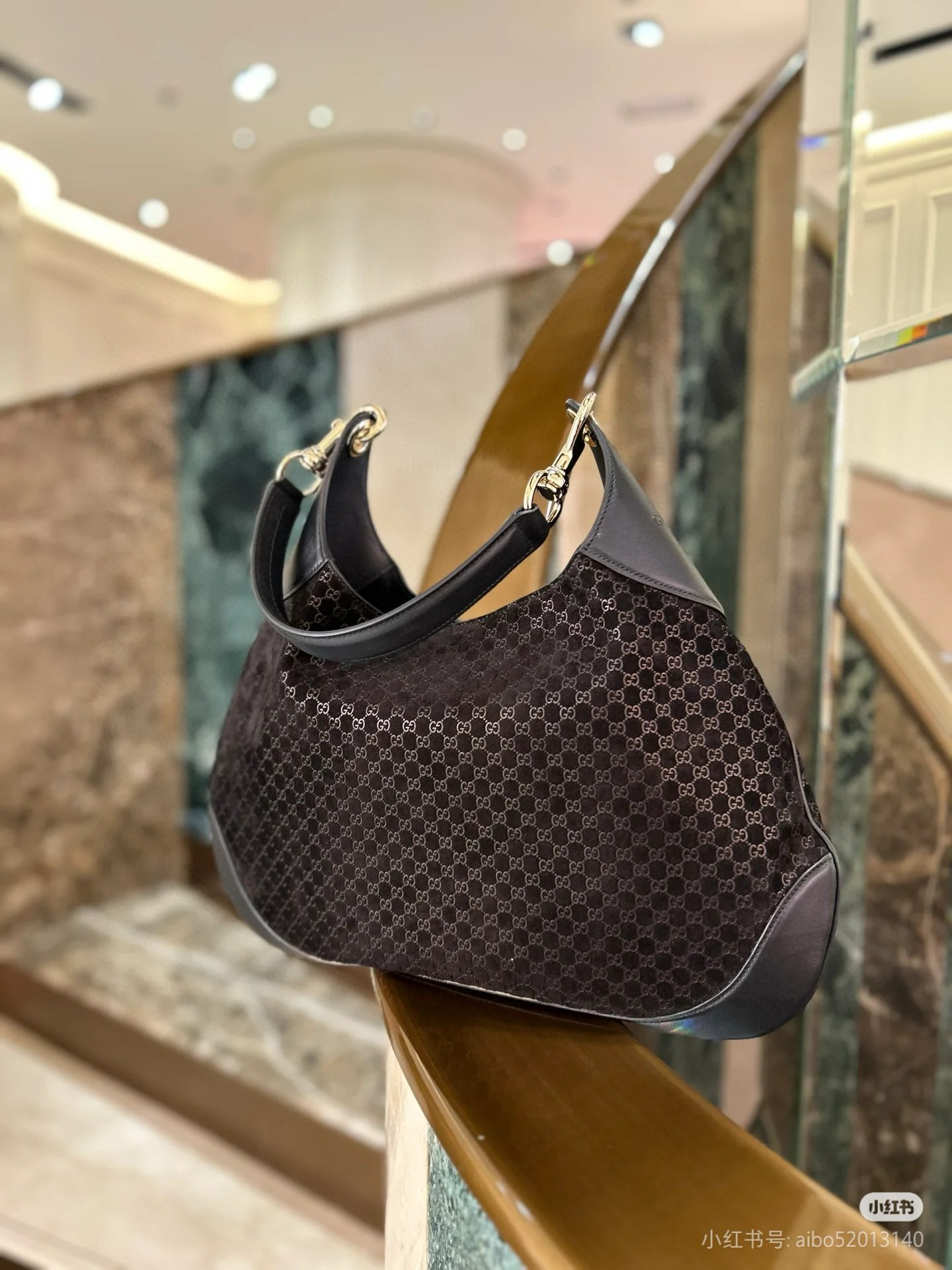 Gucci 구찌 Body GG 자카드 레더 라지 숄더백 버건디 9