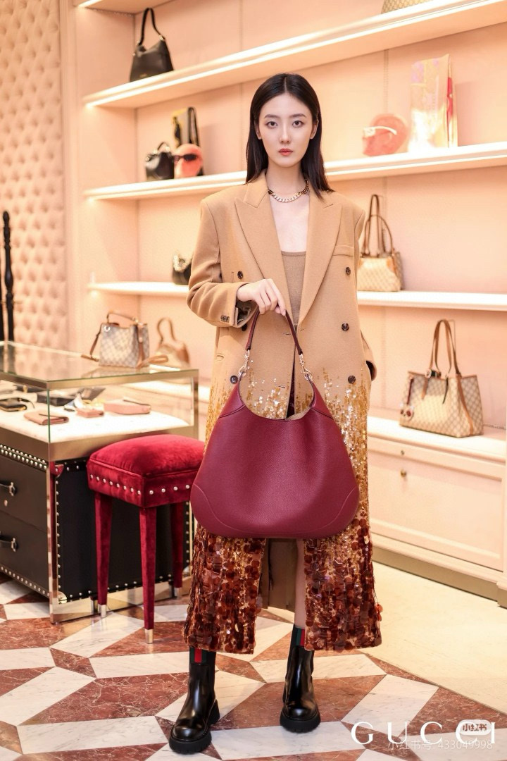 Gucci 구찌 Body 더블 락 라지 와인 레더 숄더백 7