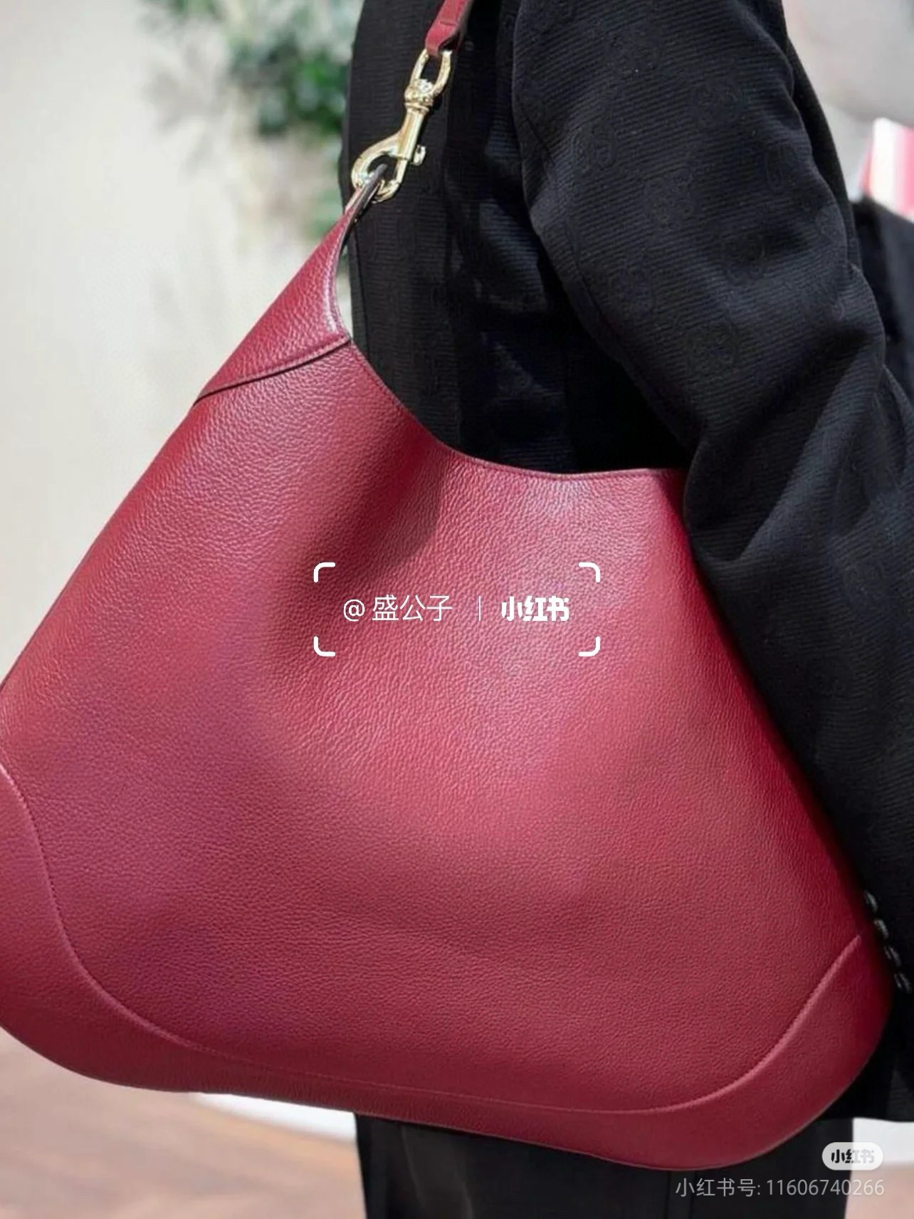 Gucci 구찌 Body 더블 락 라지 와인 레더 숄더백 8