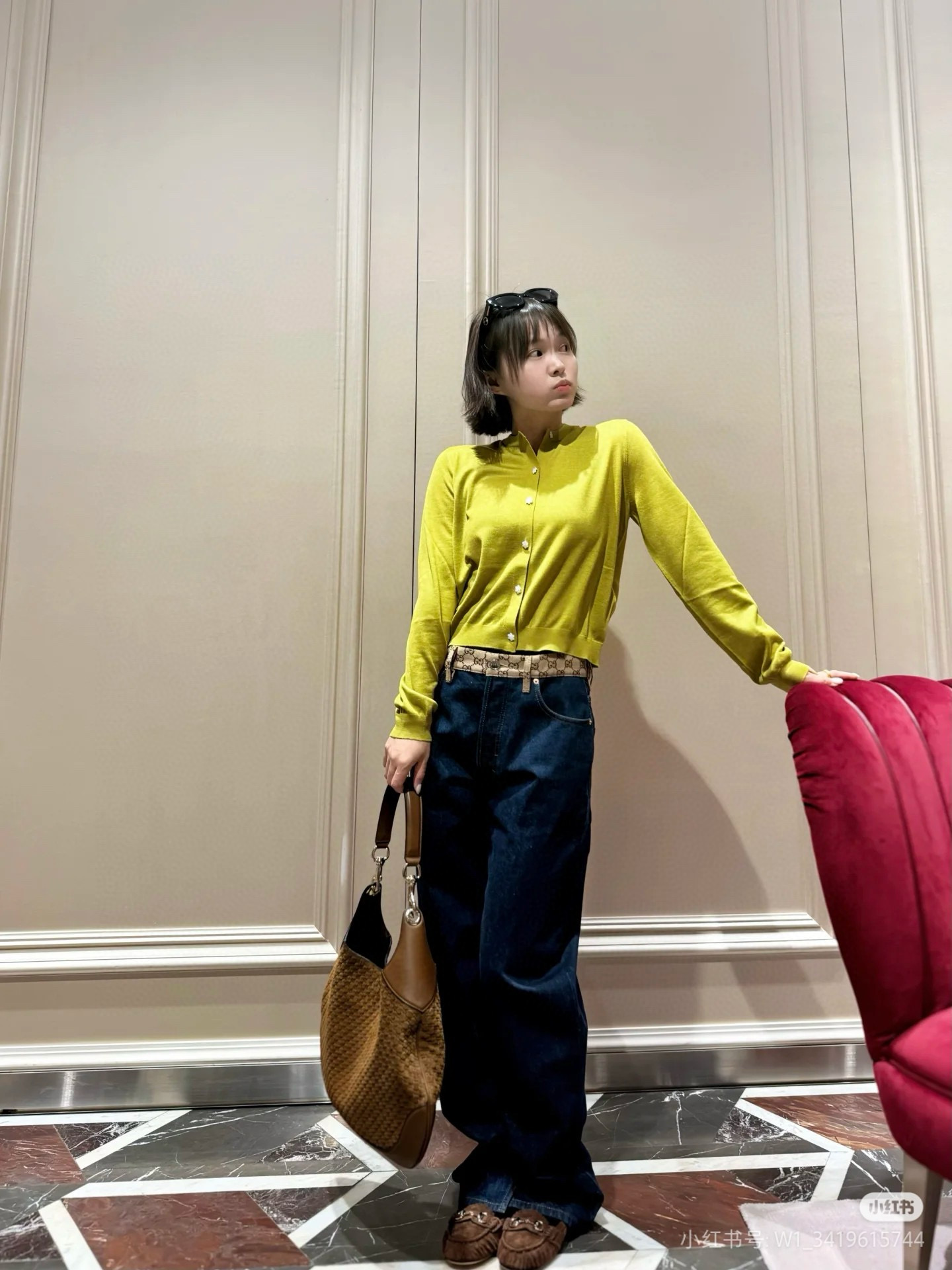 Gucci 구찌 Body GG 자카드 브라운 대형 숄더백 6