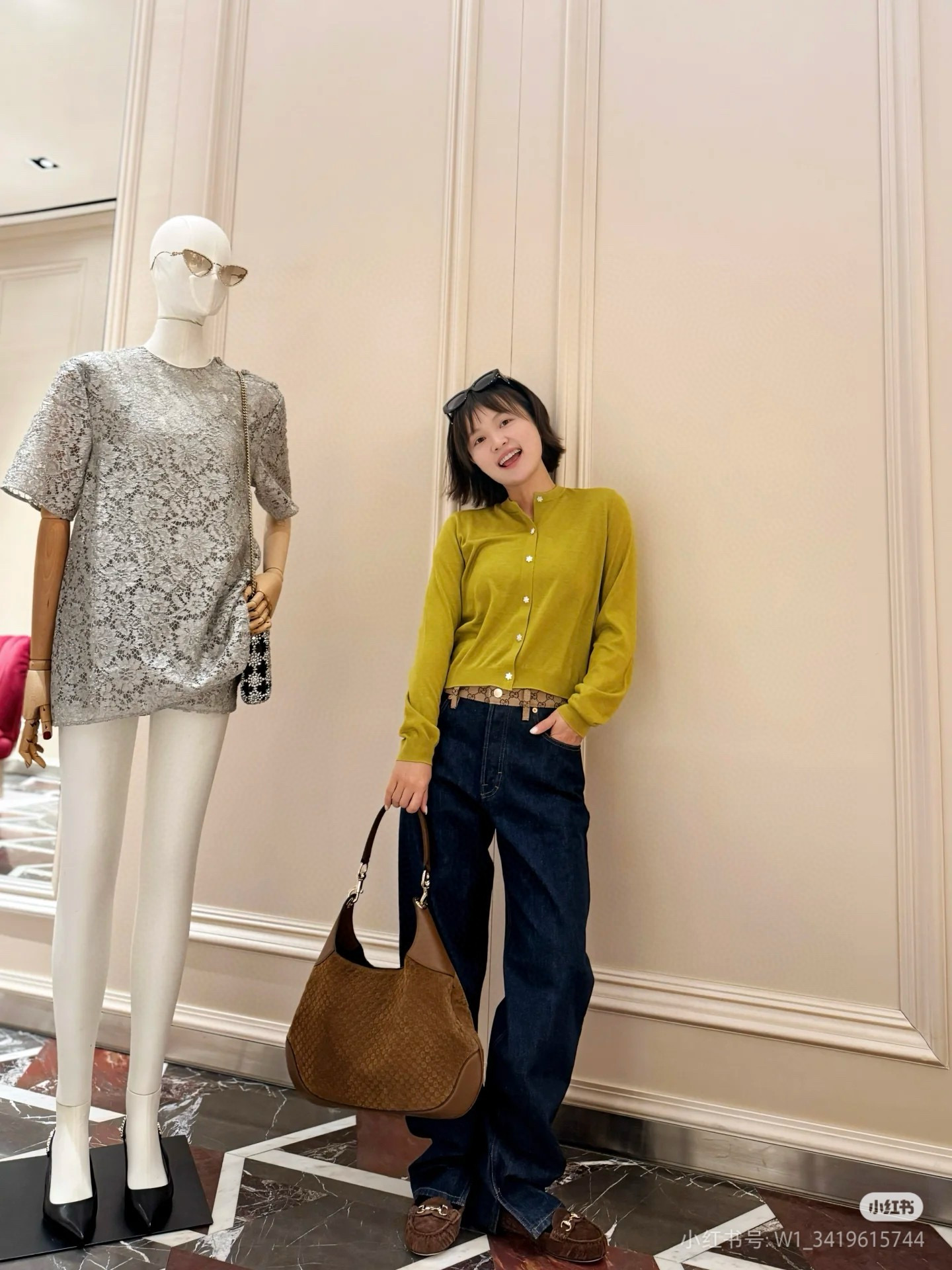 Gucci 구찌 Body GG 자카드 브라운 대형 숄더백 7