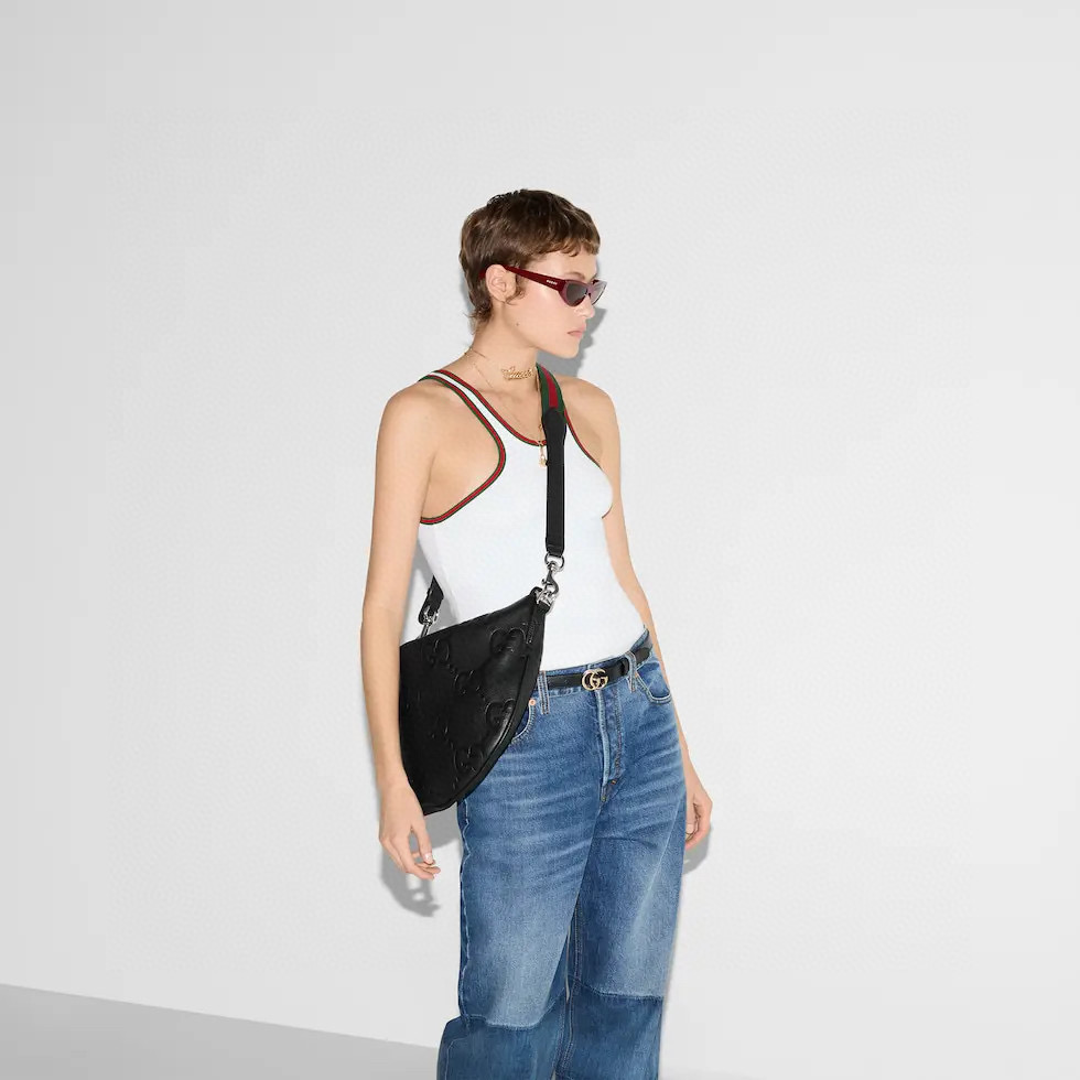 Gucci 구찌 바디 GG 엠보스드 레더 미디엄 숄더백 2